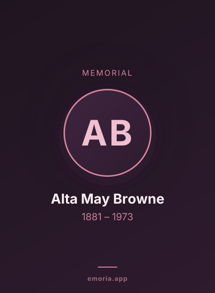 Memorial portrait of Alta May Browne