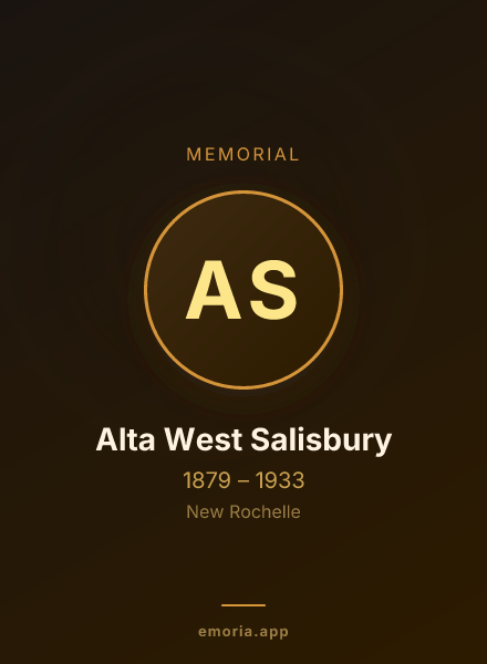 Memorial portrait of Alta West Salisbury