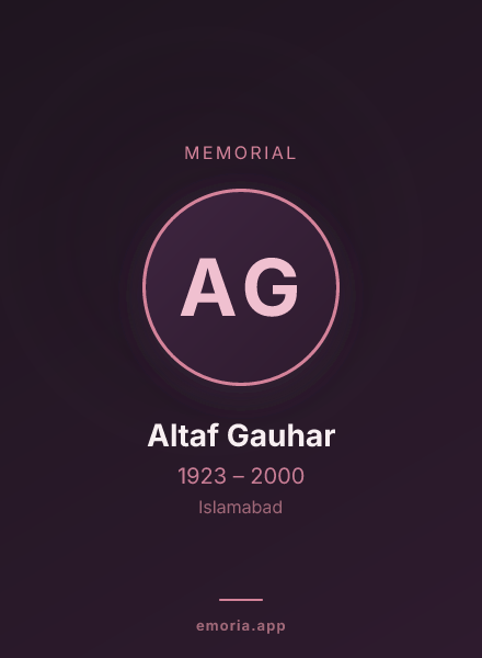 Memorial portrait of Altaf Gauhar