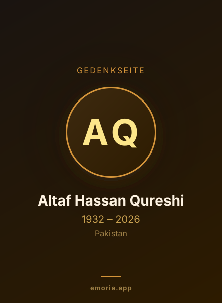 Gedenkportrait von Altaf Hassan Qureshi