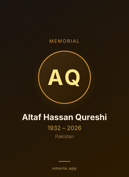Memorial portrait of Altaf Hassan Qureshi