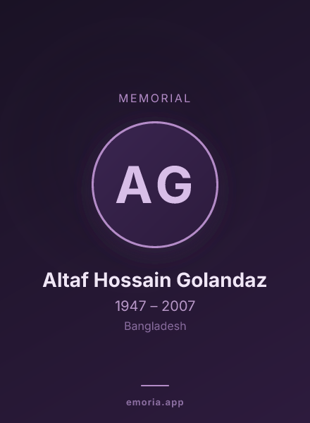 Memorial portrait of Altaf Hossain Golandaz