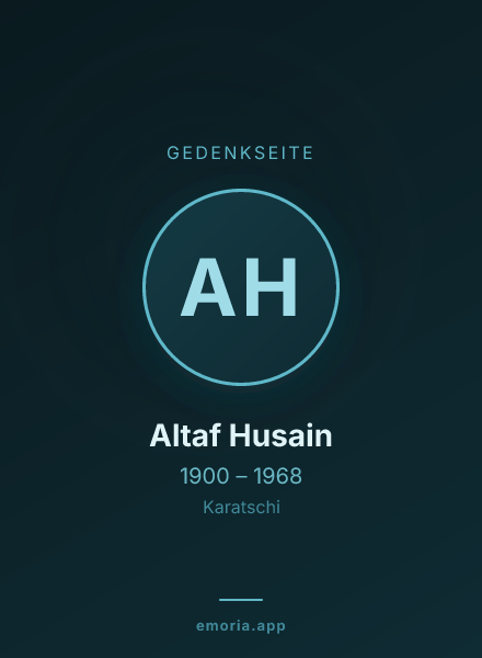 Gedenkportrait von Altaf Husain