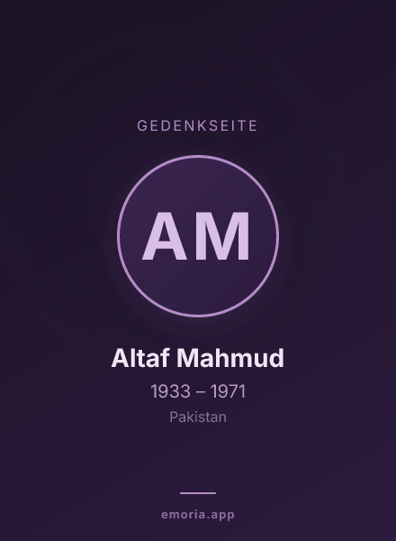 Gedenkportrait von Altaf Mahmud