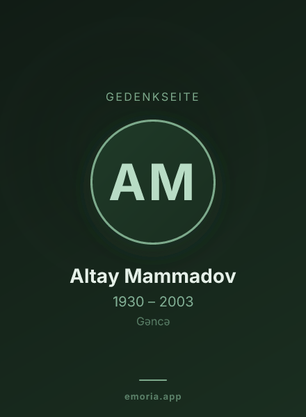 Gedenkportrait von Altay Mammadov