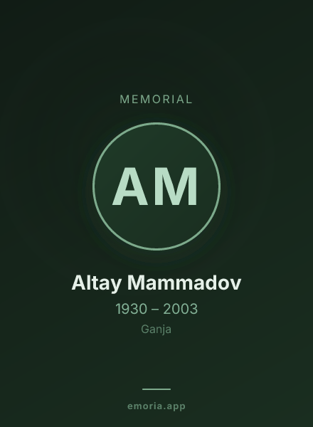 Memorial portrait of Altay Mammadov