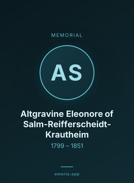 Memorial portrait of Altgravine Eleonore of Salm-Reifferscheidt-Krautheim