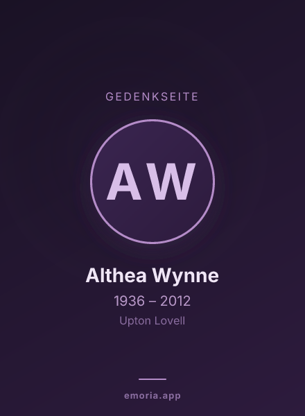 Gedenkportrait von Althea Wynne