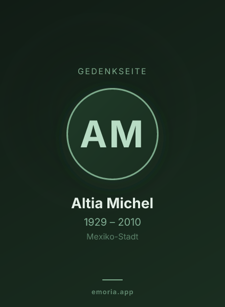Gedenkportrait von Altia Michel