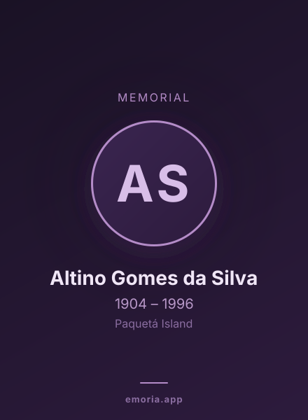 Memorial portrait of Altino Gomes da Silva