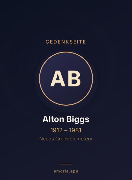 Gedenkportrait von Alton Biggs