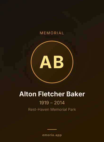 Memorial portrait of Alton Fletcher Baker