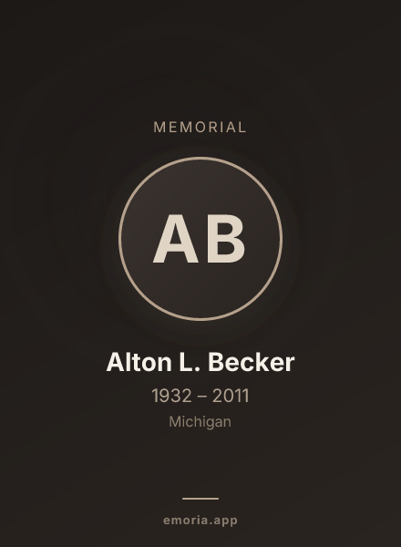 Memorial portrait of Alton L. Becker