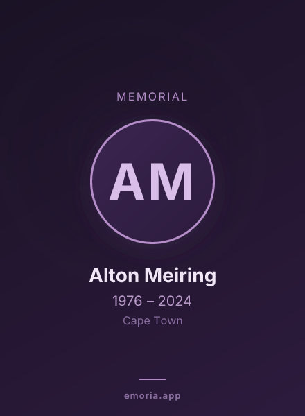 Memorial portrait of Alton Meiring