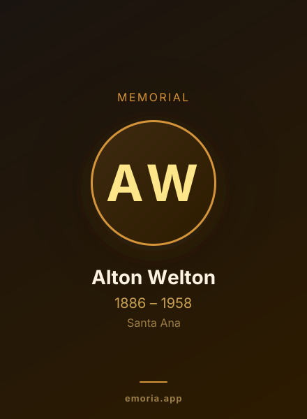 Memorial portrait of Alton Welton