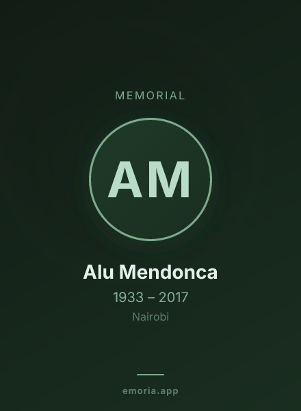 Memorial portrait of Alu Mendonca