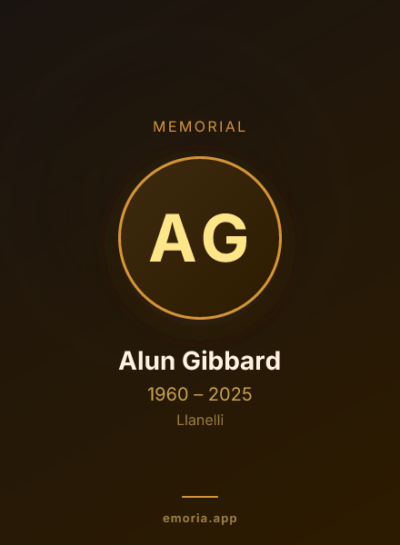 Memorial portrait of Alun Gibbard