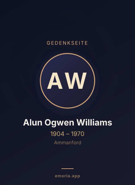 Gedenkportrait von Alun Ogwen Williams