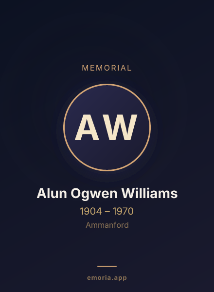 Memorial portrait of Alun Ogwen Williams
