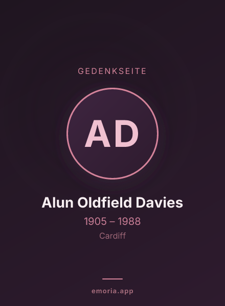 Gedenkportrait von Alun Oldfield Davies