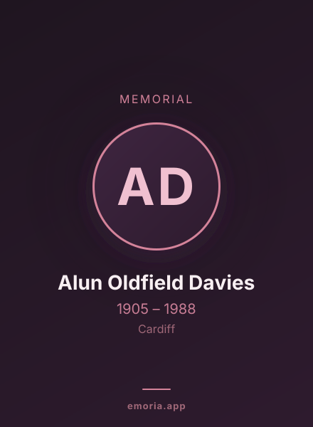 Memorial portrait of Alun Oldfield Davies