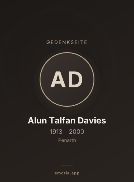 Gedenkportrait von Alun Talfan Davies