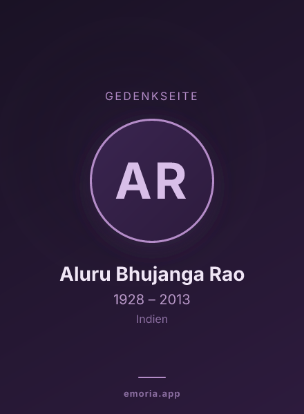 Gedenkportrait von Aluru Bhujanga Rao