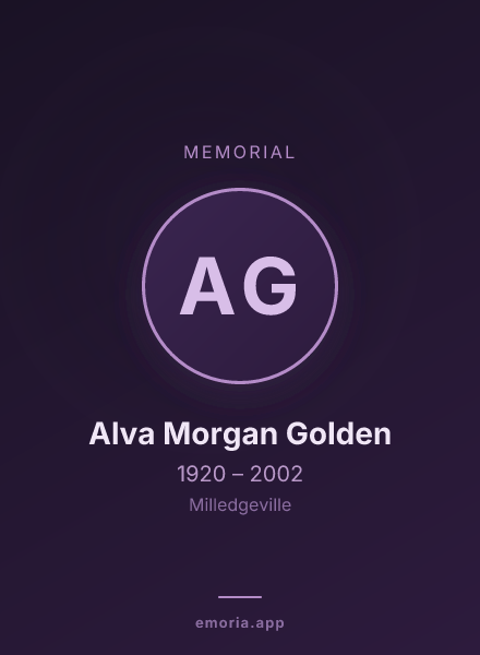 Memorial portrait of Alva Morgan Golden