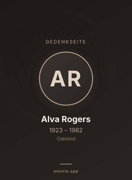 Gedenkportrait von Alva Rogers