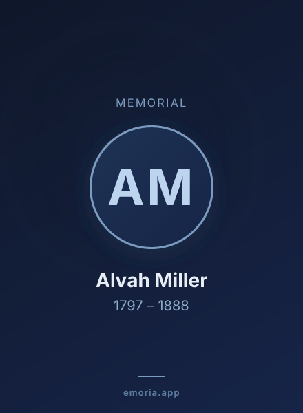 Memorial portrait of Alvah Miller