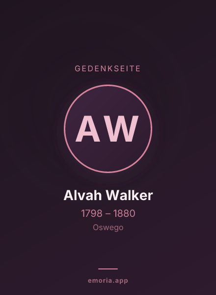 Gedenkportrait von Alvah Walker