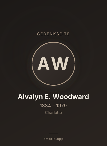 Gedenkportrait von Alvalyn E. Woodward
