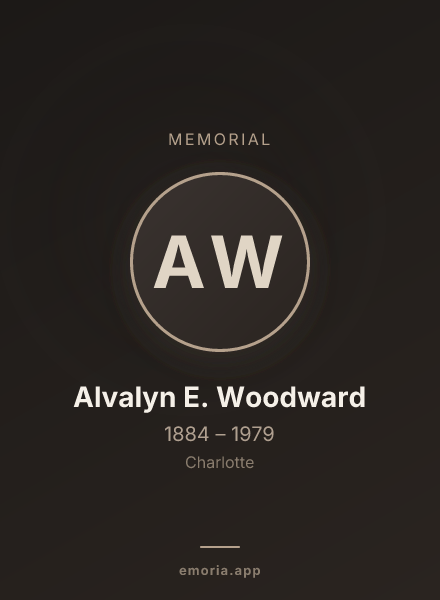 Memorial portrait of Alvalyn E. Woodward