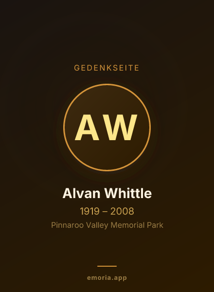 Gedenkportrait von Alvan Whittle