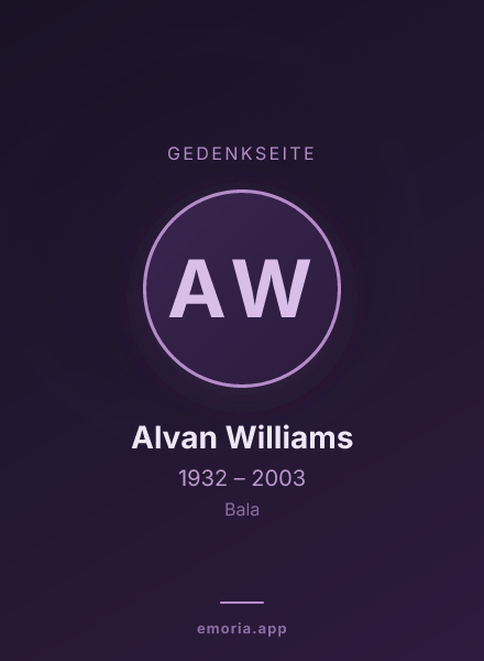 Gedenkportrait von Alvan Williams