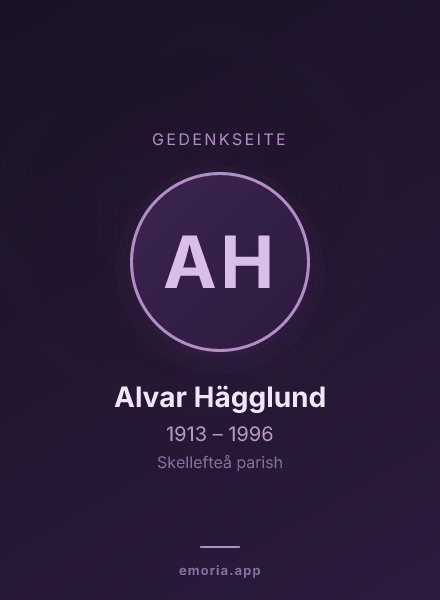 Gedenkportrait von Alvar Hägglund