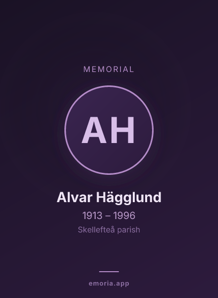 Memorial portrait of Alvar Hägglund