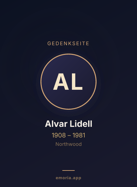 Gedenkportrait von Alvar Lidell