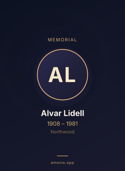 Memorial portrait of Alvar Lidell