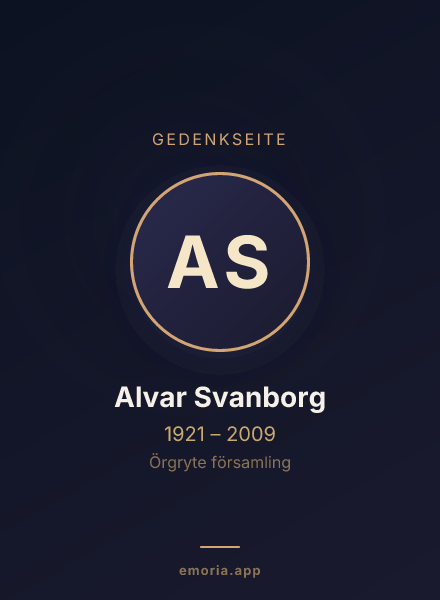 Gedenkportrait von Alvar Svanborg