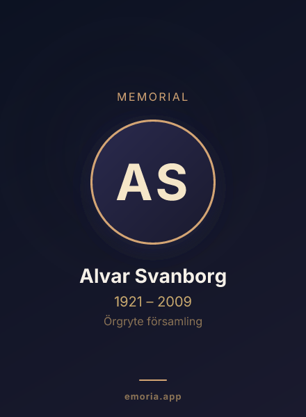 Memorial portrait of Alvar Svanborg