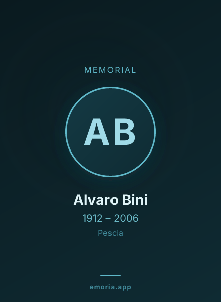 Memorial portrait of Alvaro Bini