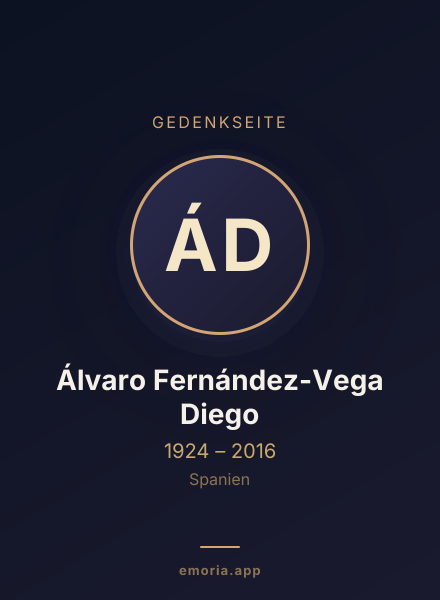 Gedenkportrait von Álvaro Fernández-Vega Diego