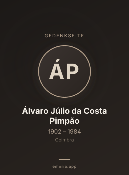 Gedenkportrait von Álvaro Júlio da Costa Pimpão