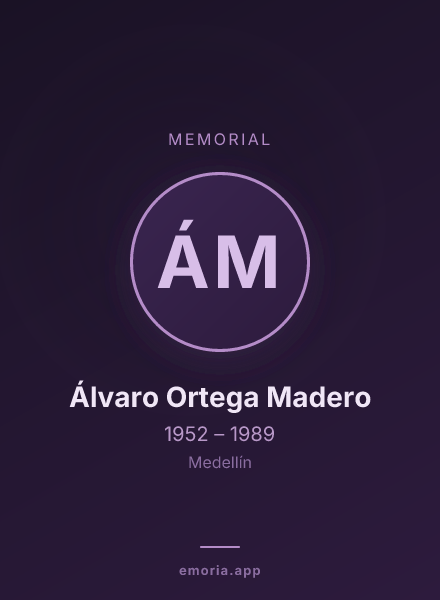 Memorial portrait of Álvaro Ortega Madero