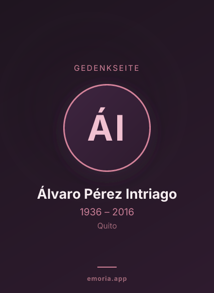 Gedenkportrait von Álvaro Pérez Intriago