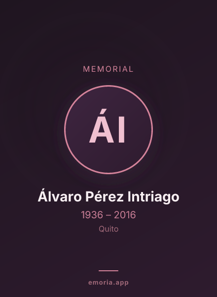 Memorial portrait of Álvaro Pérez Intriago