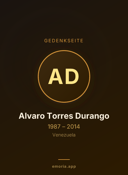 Gedenkportrait von Alvaro Torres Durango