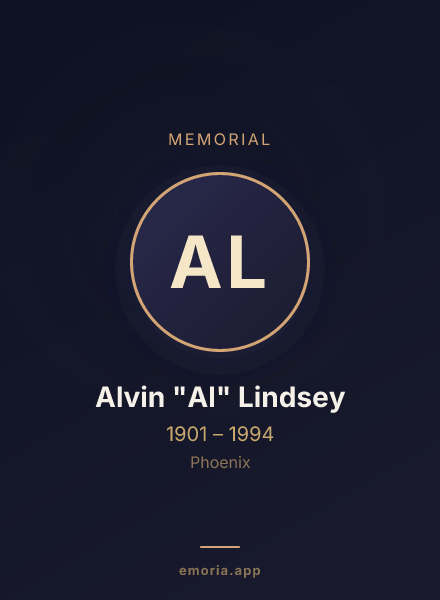 Memorial portrait of Alvin "Al" Lindsey
