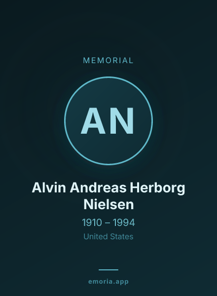 Memorial portrait of Alvin Andreas Herborg Nielsen